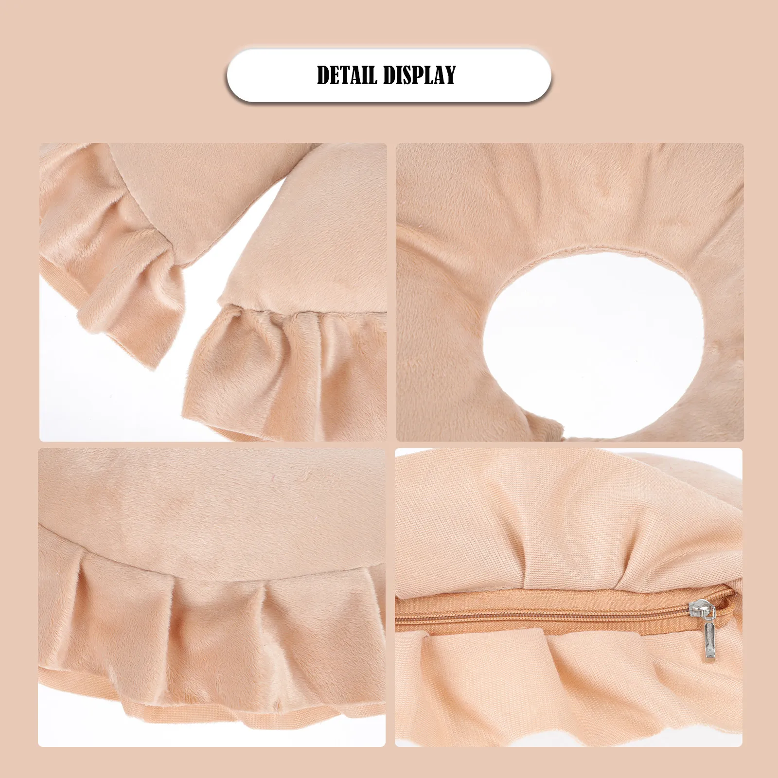 Almohada de Soporte para el Cuello en Forma de U, Diseño con Recorte Grande, Cojín para Dormir Boca Abajo, para Relajación en Viajes, Campamentos, Terapia de Masajes, de Algodón