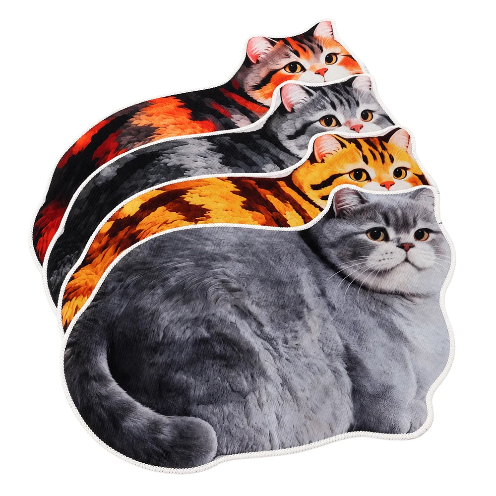 40*60cm Cute Cat Crystal Velvet Floor Mat Russian Blue Non-slip Bathroom Carpet Ginger Cat Abrasion-resistant Floor Mat