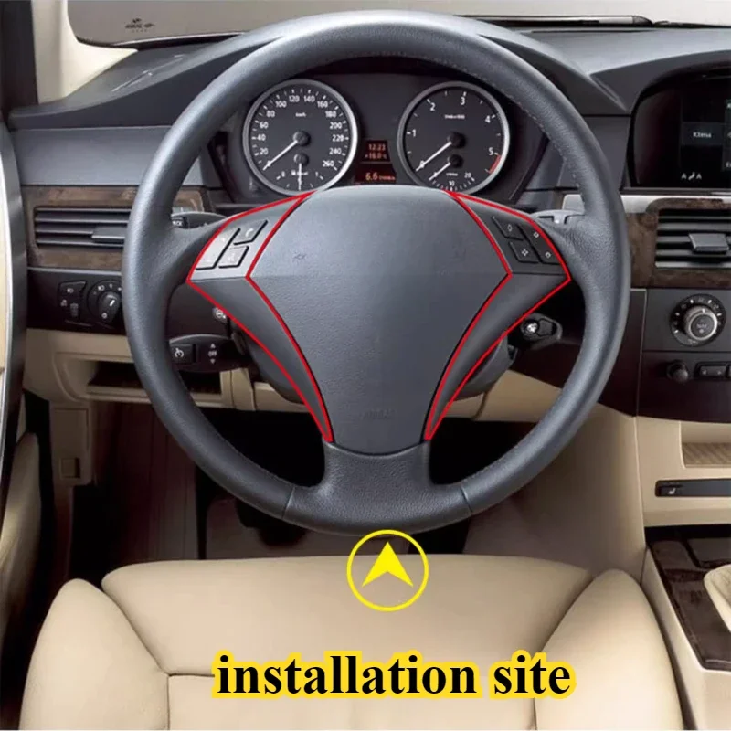 

For BMW 5 Series E60 2003-2007 Steering Wheel Sequin Modified Interior Steering Wheel Button Sequin Frame Interior Accessories