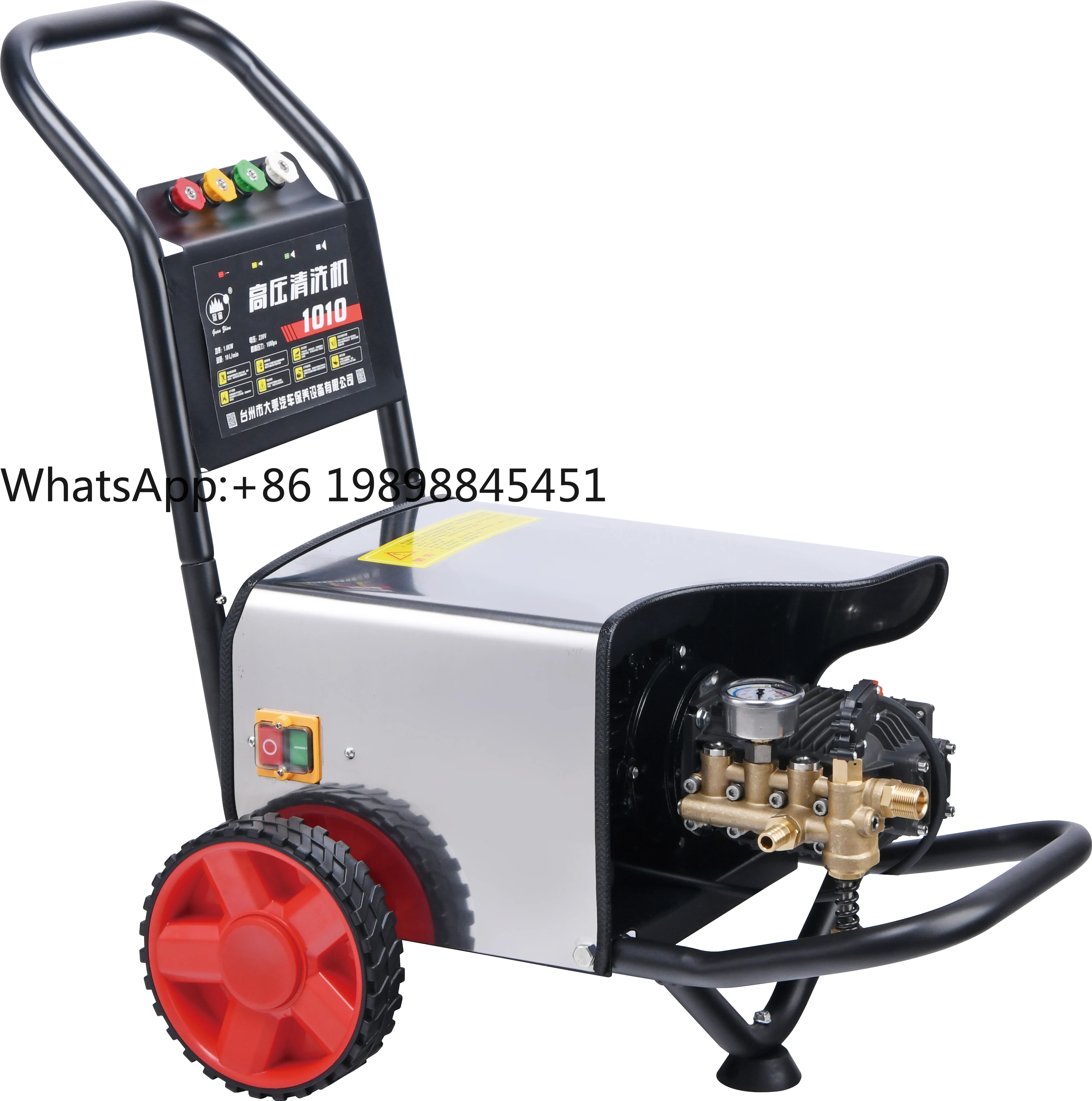 

GZ 1010 1.8kw 10L / min 100bar Mobile Electric High Pressure Car Washing Machine Household High Pressure Water Jet Cleaner