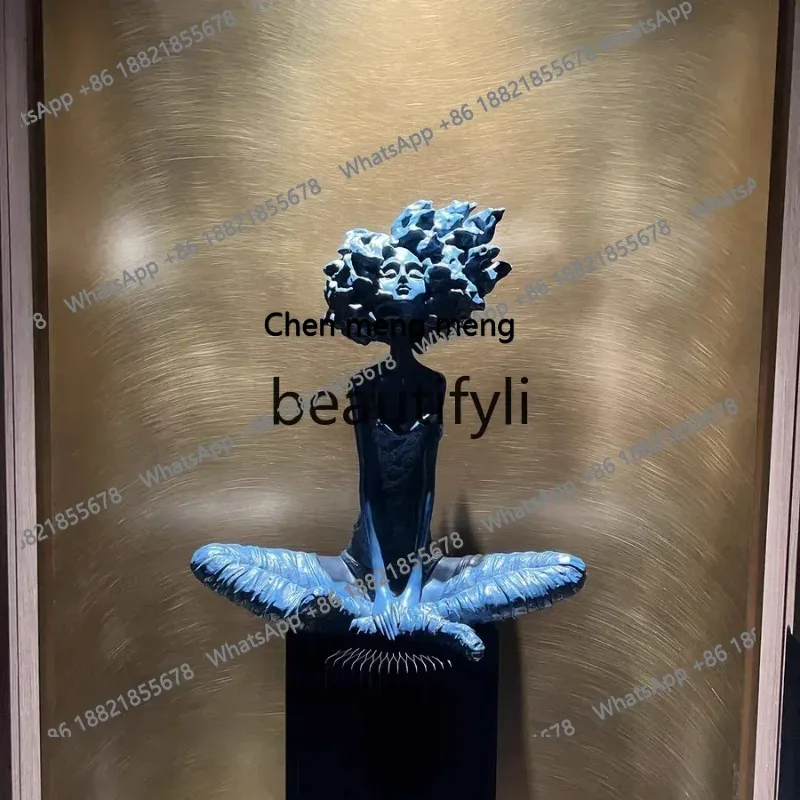 cn8617 LHY ss26 S26 Abstract sitting figure sculpture motorcycle girl ornament sales office, living room entrance, decoration