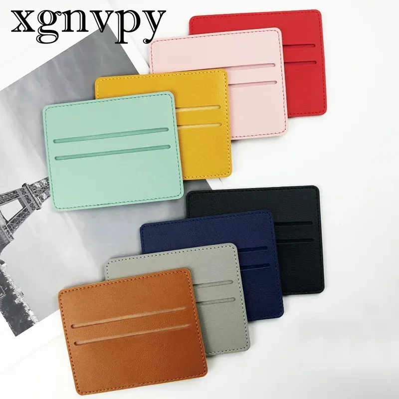 Xgnvpy-Porte-cartes en cuir PU pour hommes et femmes, nouveau sac de rangement simple pour cartes de bus, porte-cartes ultra-fin, repas étudiant, 1 PC