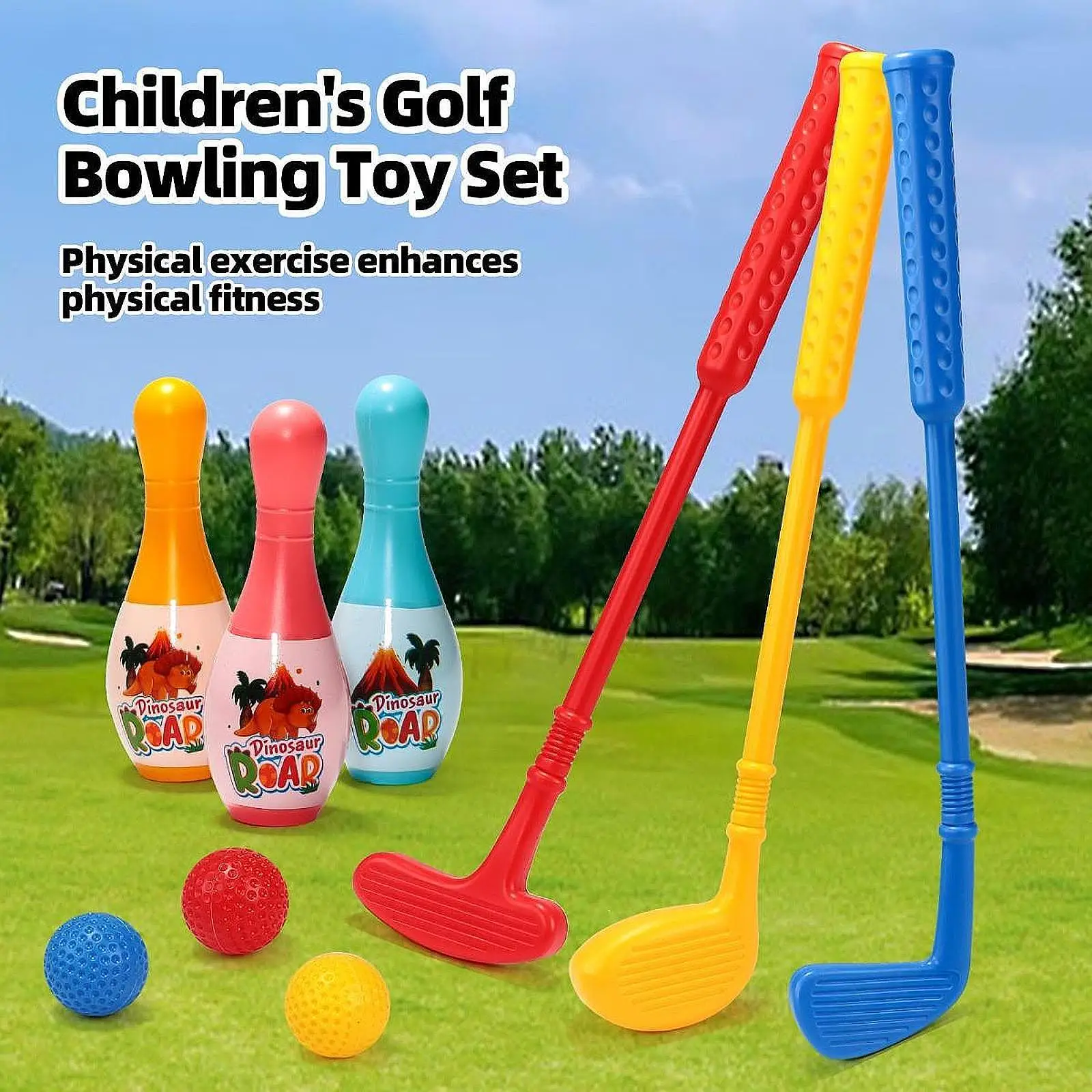 Ensemble de golf pour enfants, mini jeu de bowling pour garçons et filles âgés de 3, 4, 5, 6, 7, 8 ans