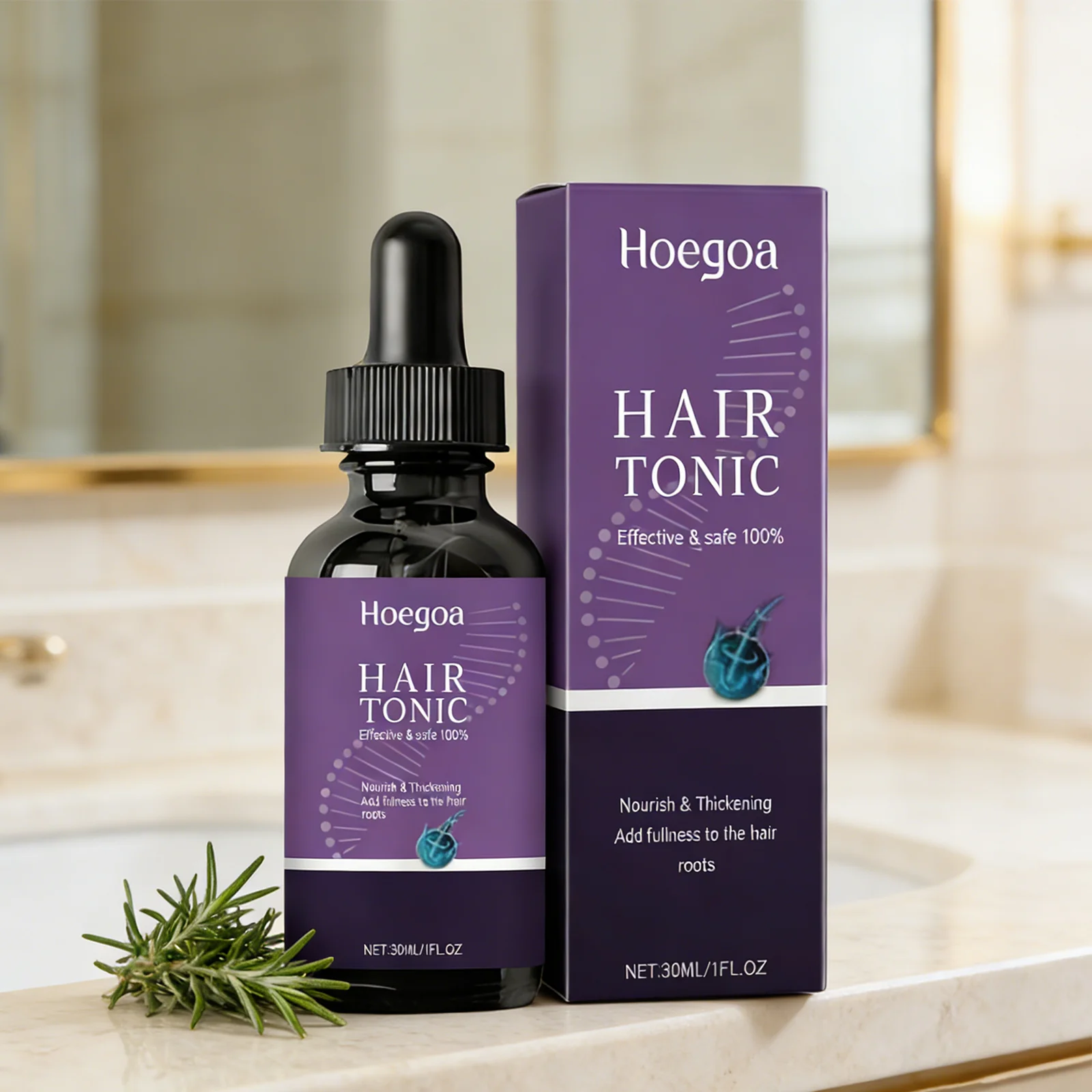 HOEGOA 30mL Hair Tonic, Reduces Hair Loss, Balances Oil, Eliminates Dandruff, Strengthens Hair Roots, Easy To Apply On Scalp