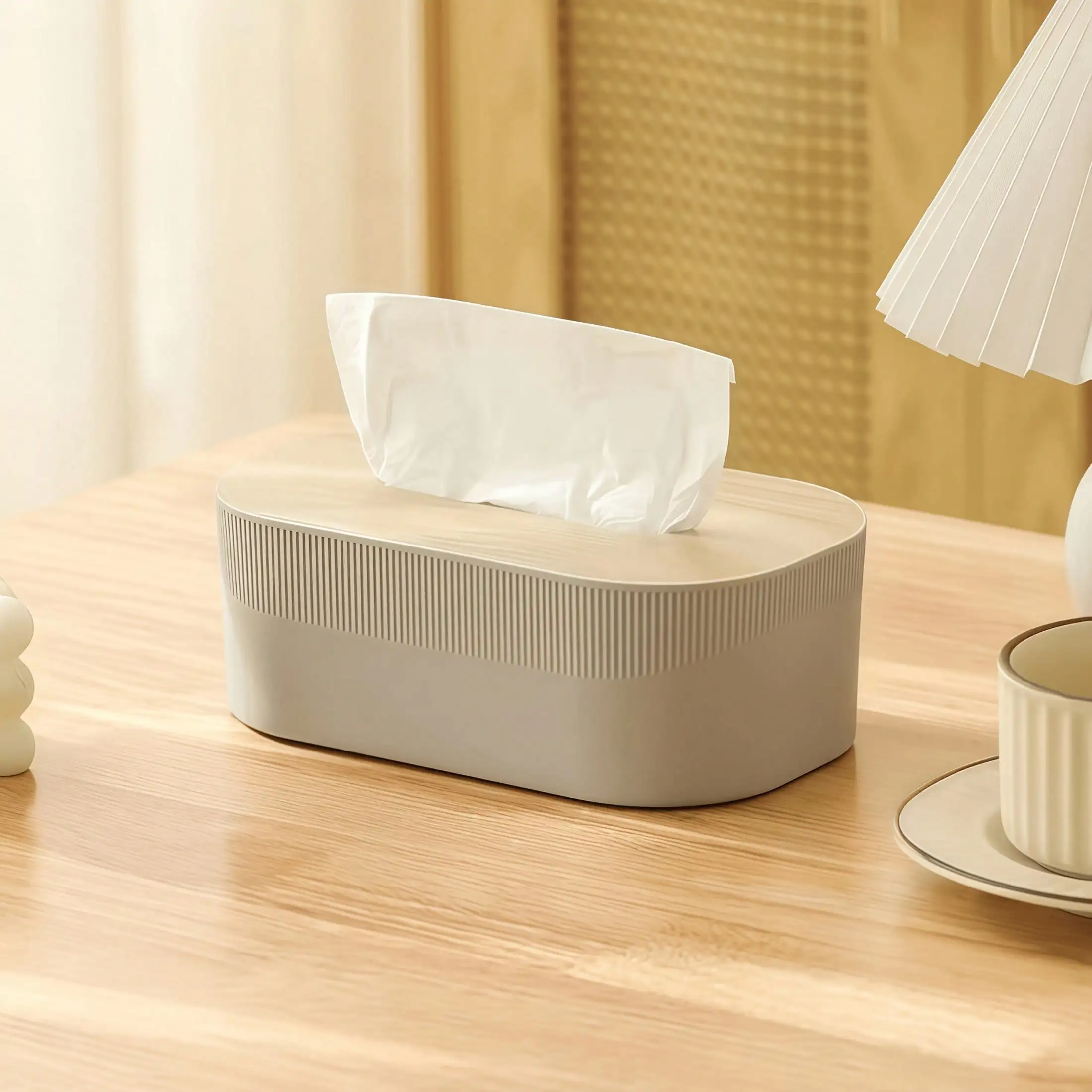 

Large Capacity Arched Tissue Dispenser, Textured Cover Nordic Minimalist Tissue Holder, Modern Home Tabletop Napkin Storage Box, Autumn Decorative Supplies, Ideal Daily Organizer For Bathroom Bedroom Dormitory Living Room Use