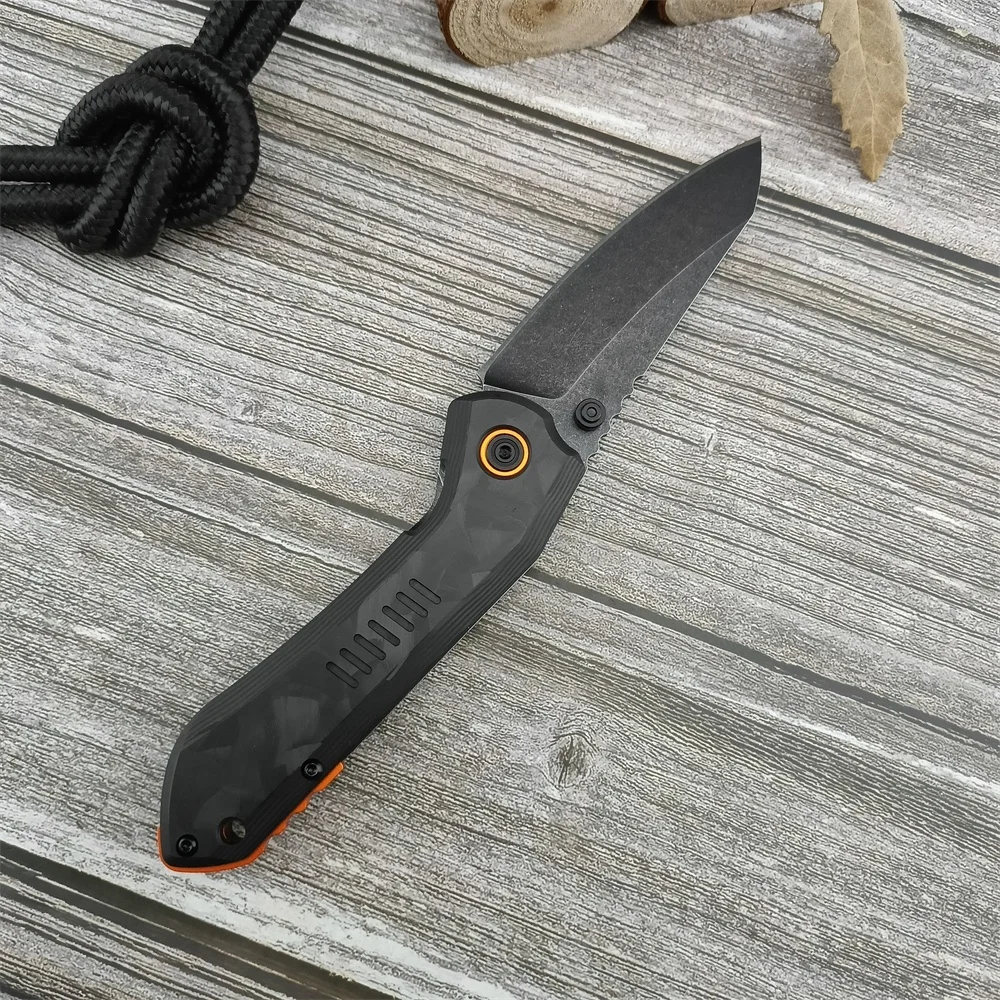 High Quality 6280 Folding Pocket Knife 8Cr13Mov Blade Carbon Fiber Handle Outdoor EDC Camping Hiking Survival Cutting Tool