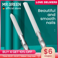 MR.GREEN-limas de uñas de doble cara, manicura y pedicura de acero inoxidable, herramientas profesionales para el cuidado de las uñas de los pies y los dedos