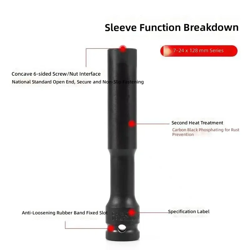 1/2 Drive Extended Thin Wall Socket Wrench Ultra Long Hex Bit Screwdriver Length 128mm Deep Well Nut Driver Tool