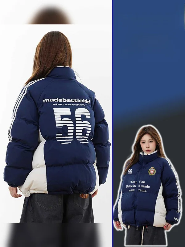 

Женская зимняя куртка больших размеров в американском стиле, повседневная, из хлопка, с принтом букв, утепленная, с длинными рукавами, в стиле ретро.