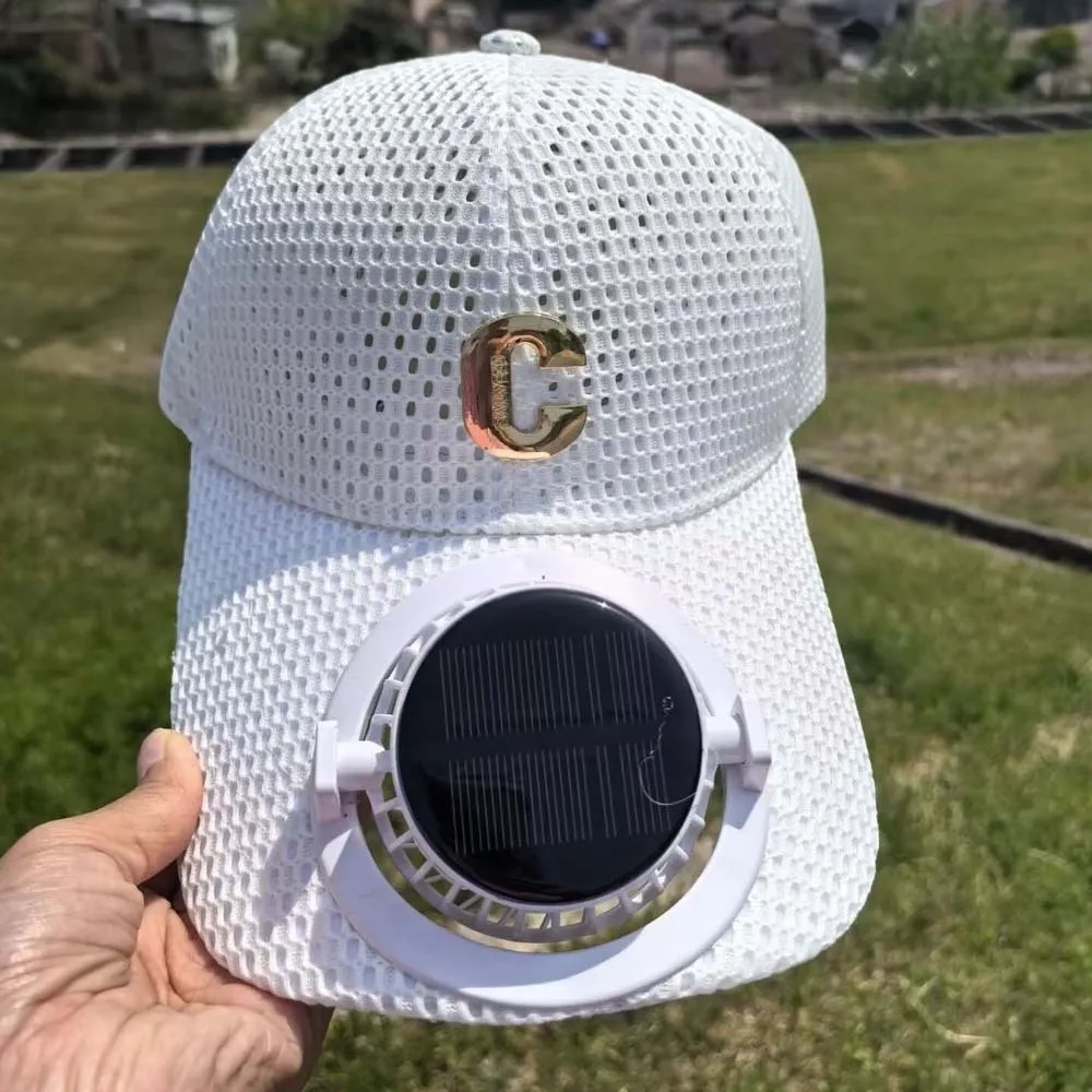 Portable Solar Powered Fan Baseball Cap Adjustable Long-lasting Rechargeable Fan Hat Lightweight Versatile