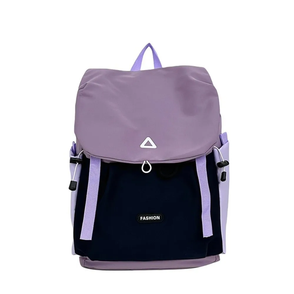 

Fashion Nylon Outdoor Backpack Color-blocked Lightweight Travel Rucksack Large Capacity Students Schoolbag