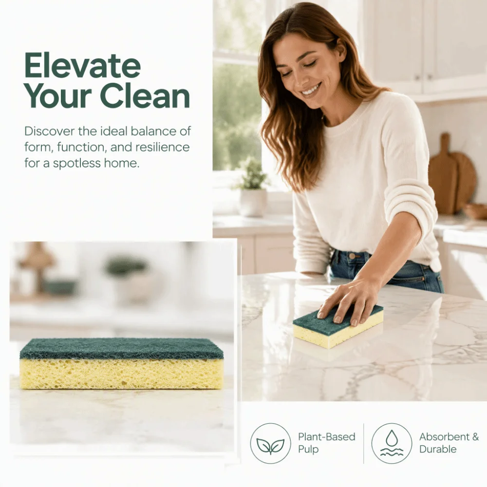 24pcs Durable Non-Scratch Cleaning Sponge Odor-Free Dishwashing Sponge Dish Cleaning Tool Hotel
