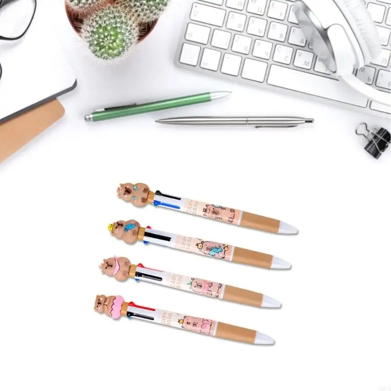 D0UA Multicolor Pen 4-in-1 Ballpoint Pen Pen 4 Colors Ballpoint Pen Pen สำหรับโรงเรียนนักเรียนโรงเรียนของขวัญ