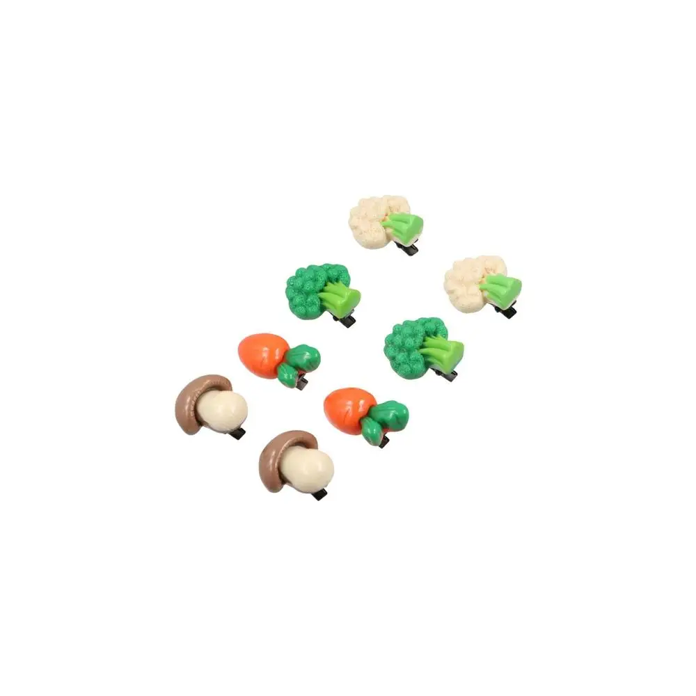 Kawaii Vegetable Simulated Food Hair Clip Carrot Broccoli Fake Food Hairpin Geometry Duckbill Clip Kids