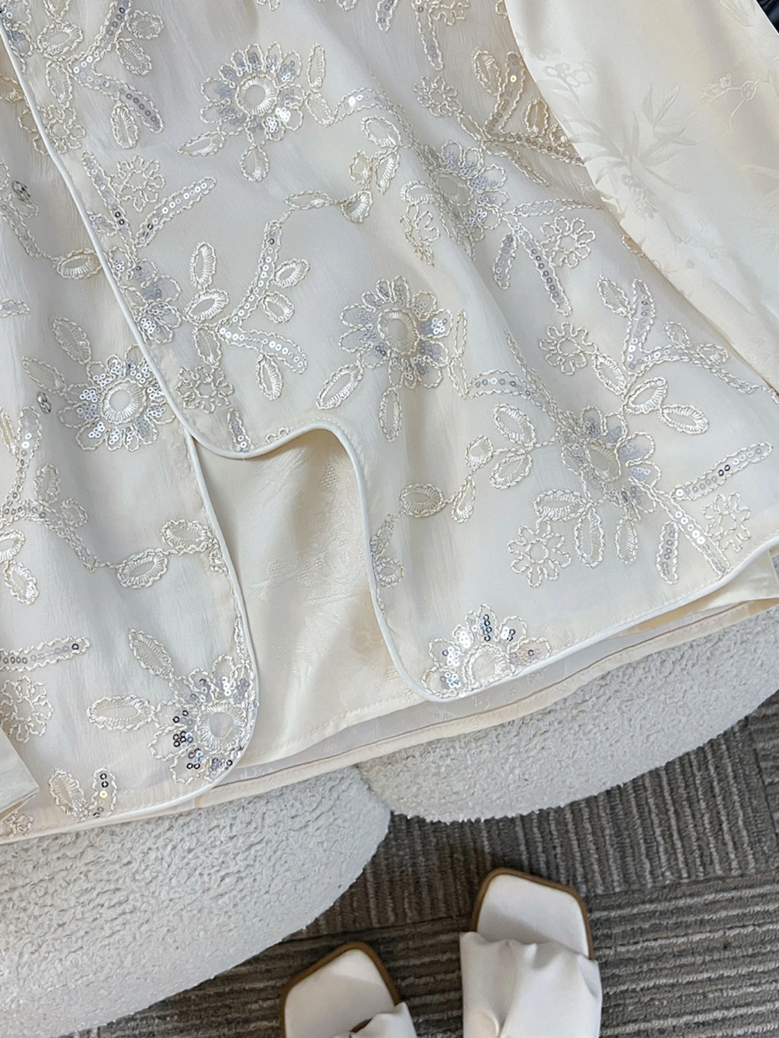 جديد الصينية Sle المطرزة رقيقة Svel الوقوف طوق سترة بال زر القرص العصرية العلوي مستقيم أنبوب pe ربيع 2025 #5