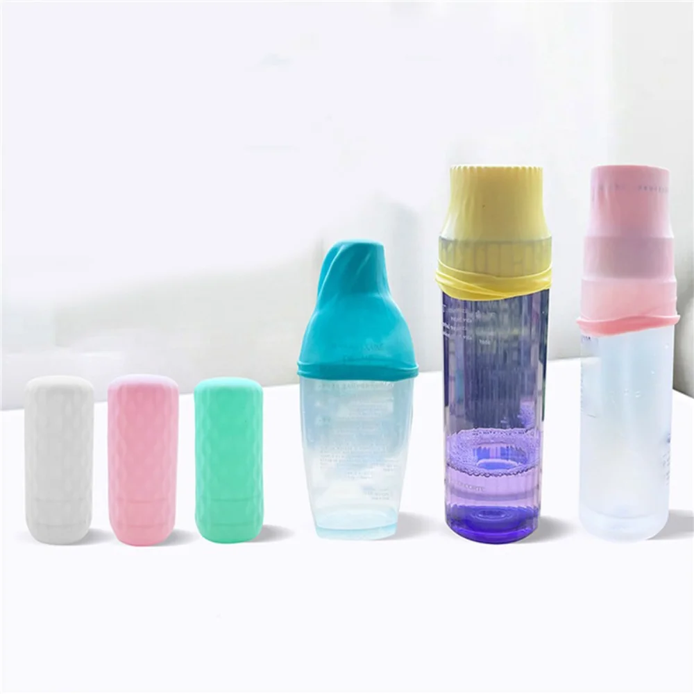 Silicone Leakproof Cover For Travel Bottle Shampoo Shower Gel Lotion Bottle Protective Cover Liquid Container Sleeves Stretching