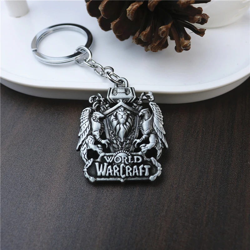 New World of Warcraft Gioco Figura Periferica Artigianato in metallo Modello Zaino Portachiavi con ciondolo decorativo Regali di Natale Giocattoli