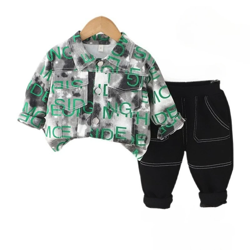 

New Spring Autumn Baby Clothes Children Boys Letter Jacket Pants 2Pcs/Sets Kids Girls Clothing Infant Outfits Toddler Tracksuits