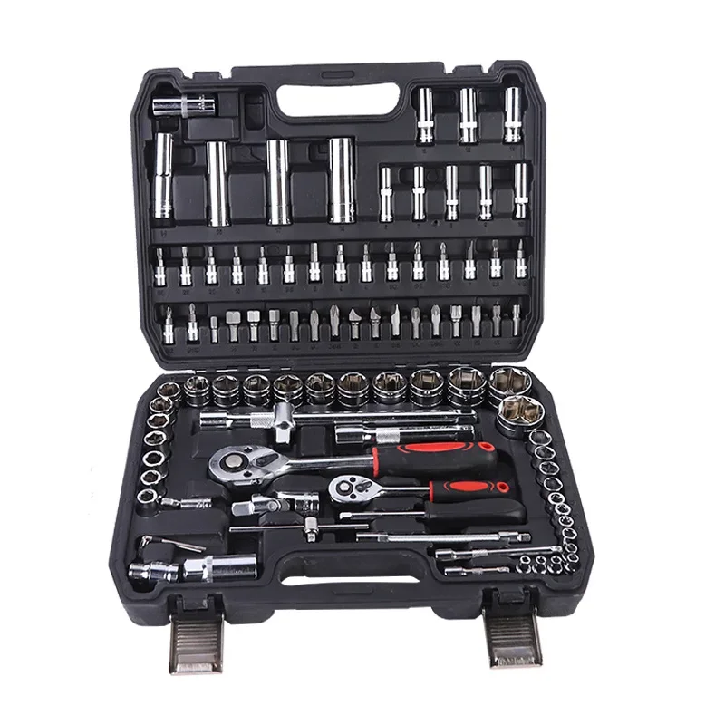 94 piece set of automotive repair tools, socket ratchet, batch head, connecting rod combination PC