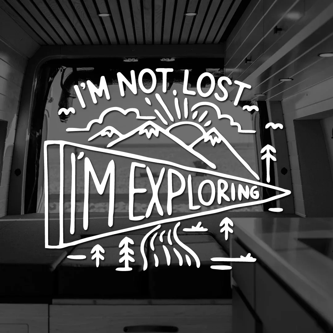 I m Not Lost I m Exploring Outdoor Camping Adventure Creative Rv Off Road Car Stickers Glass Decoration Painting