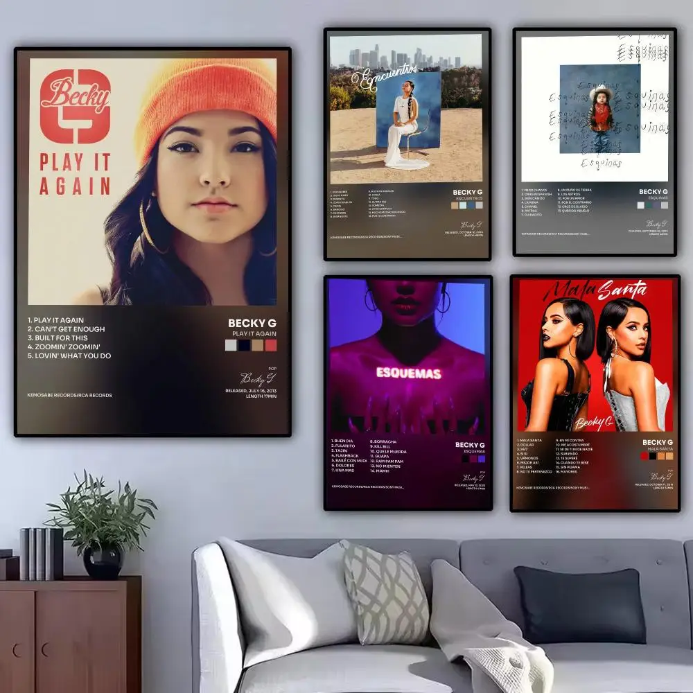Singer B-Becky G Poster Aesthetic Wall Art Poster Minimalist Bedroom Decor Cool Room Stuff