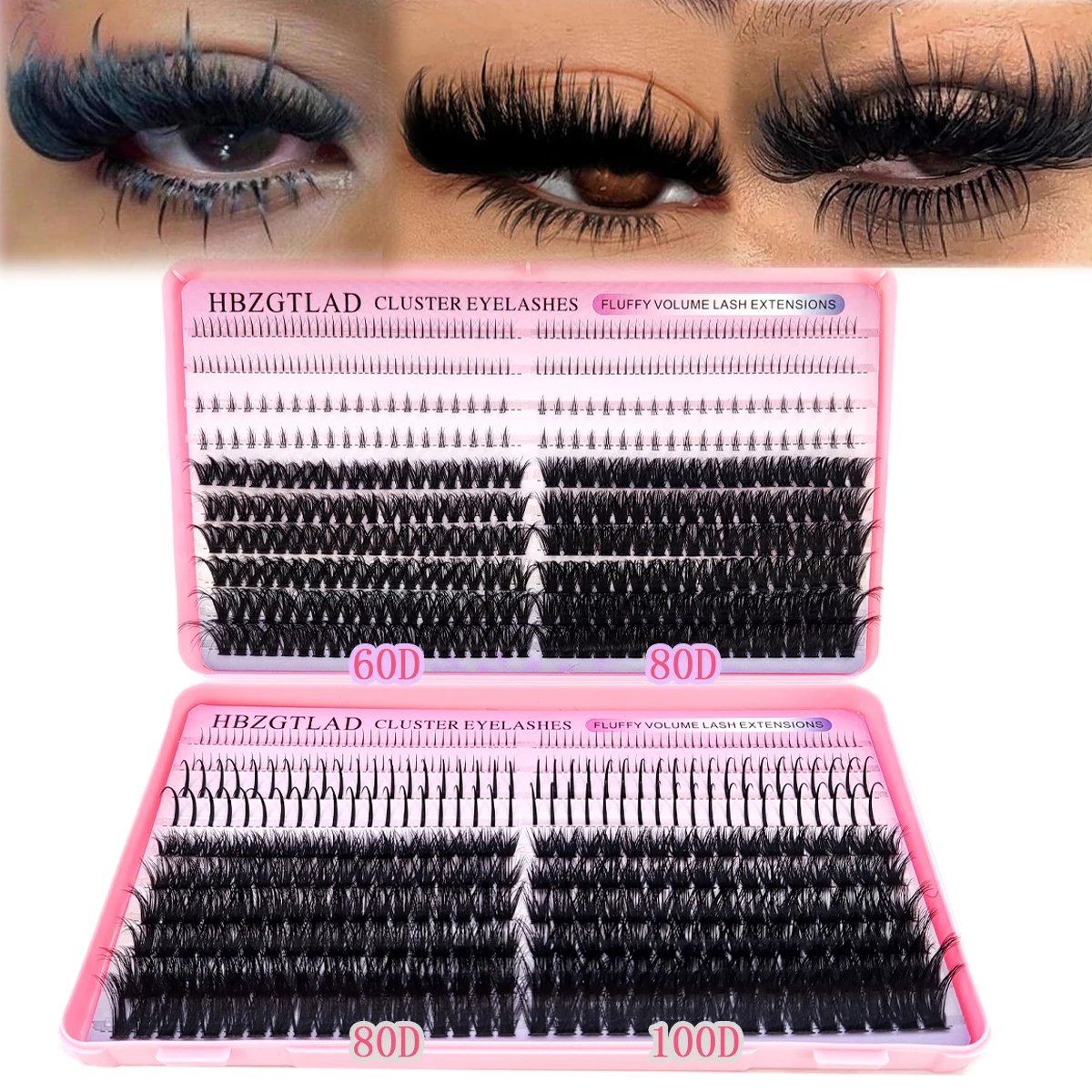 60D-100D bottom and pointed thick eyelash laser cluster volume single laser cluster extended pointed laser cluster DIY fairy eye