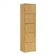 

5-Shelf, 5-Door Multipurpose Cabinet, Brown