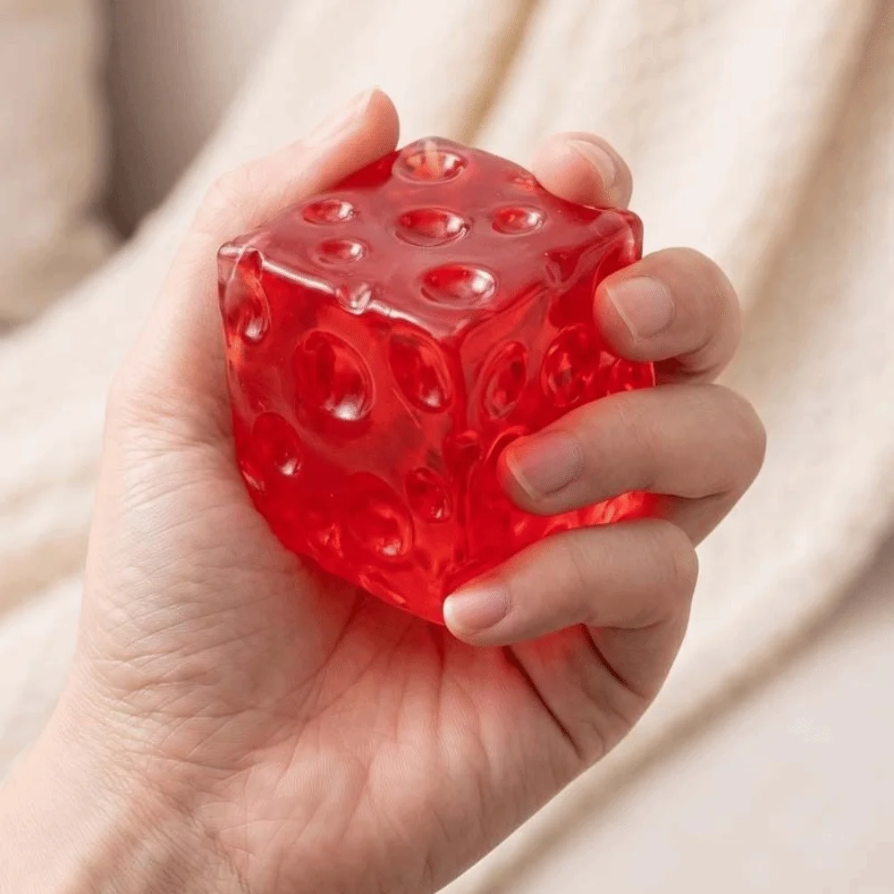 Transparent Coconut Oil Cheese Squishy Square Super Soft Cheese Cube Ball Pinch 7.5cm Sensory Fidget Ball Relaxing Gift