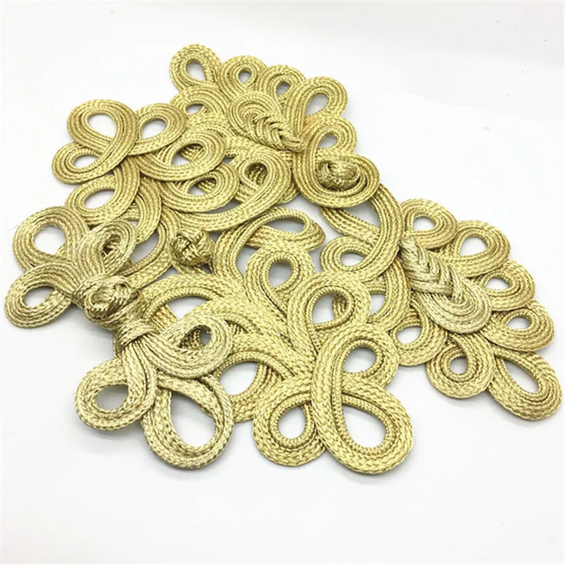 DoreenBeads Golden Color Chinese Frog Buttons Christmas Trees Leaves Shape Chinese Knot Buttons DIY Cheongsam Tang Suit 1Pair