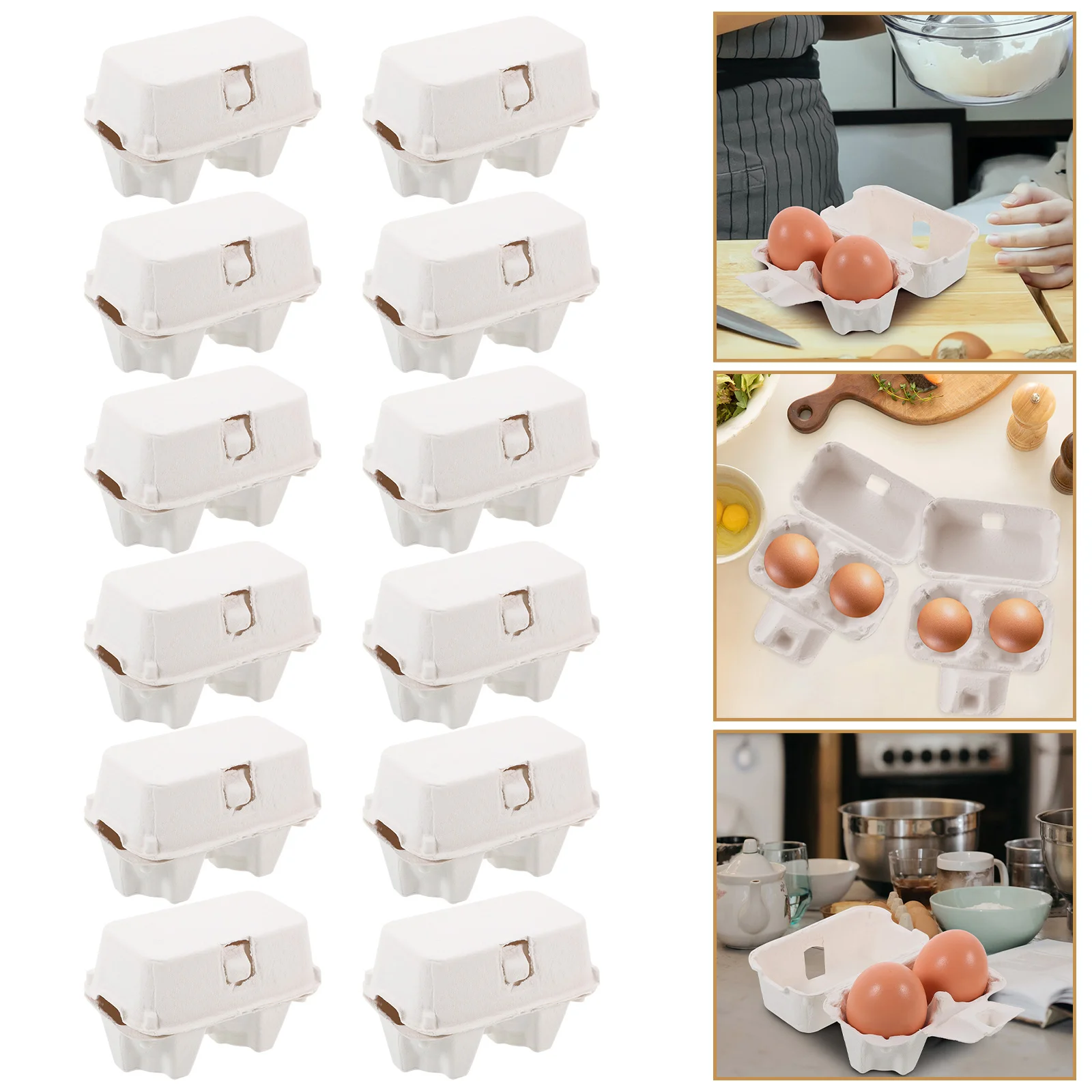 12 Pcs Egg Tray Cardboard Cartons Bulk Eggs Home Large Container Holder Organizer Native Paper Pulp