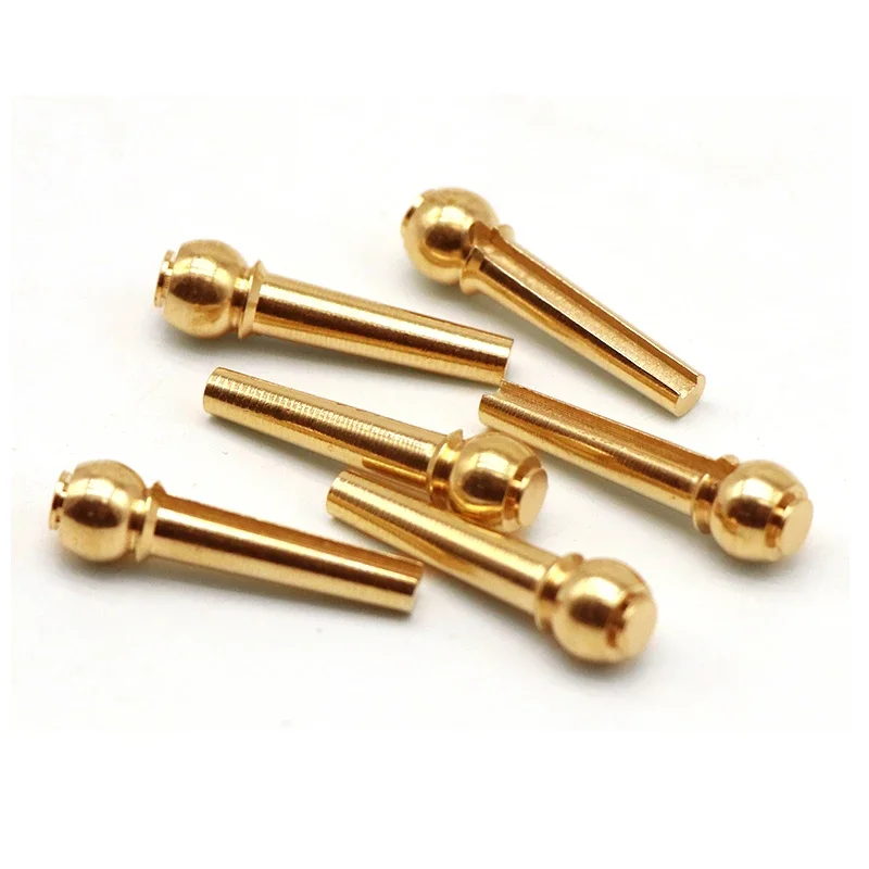 6 Pieces/lot Guitar Strings Nail Metal Acoustic Guitar Bridge Pins Brass Guitar Strings Fixed Cone String Pins String nut Nails