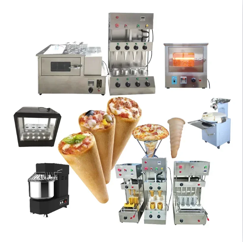 

Buy Italy production rotary mold spiral bread maquina cup pizza cone machine set de conos making oven maker 110 220 V in conical