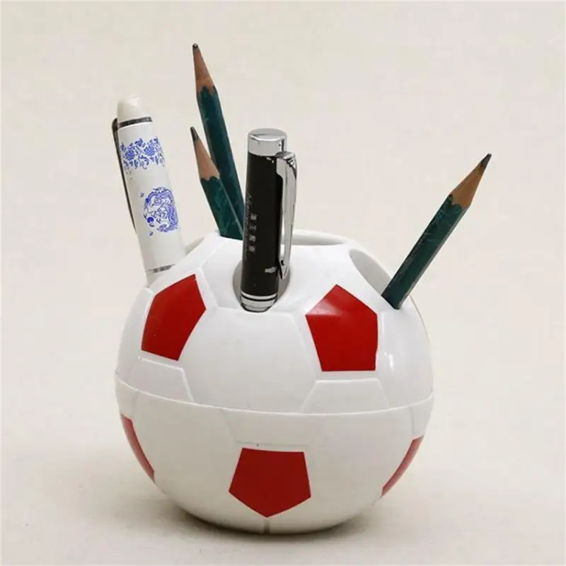 Futebol Forma Toothbrush Titular, Pen e Lápis Titular, Desktop Rack, Mesa, Decoração de casa, Presentes Estudante, Futebol, Ferramenta Suprimentos