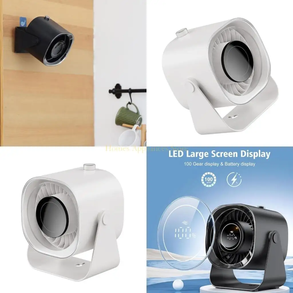 

D0AB Quiet Fan USB Hanging Fan Powerful Fan 5000mAh Portable Bedside Fan 100 Speed Suitable for Bedroom Office and School