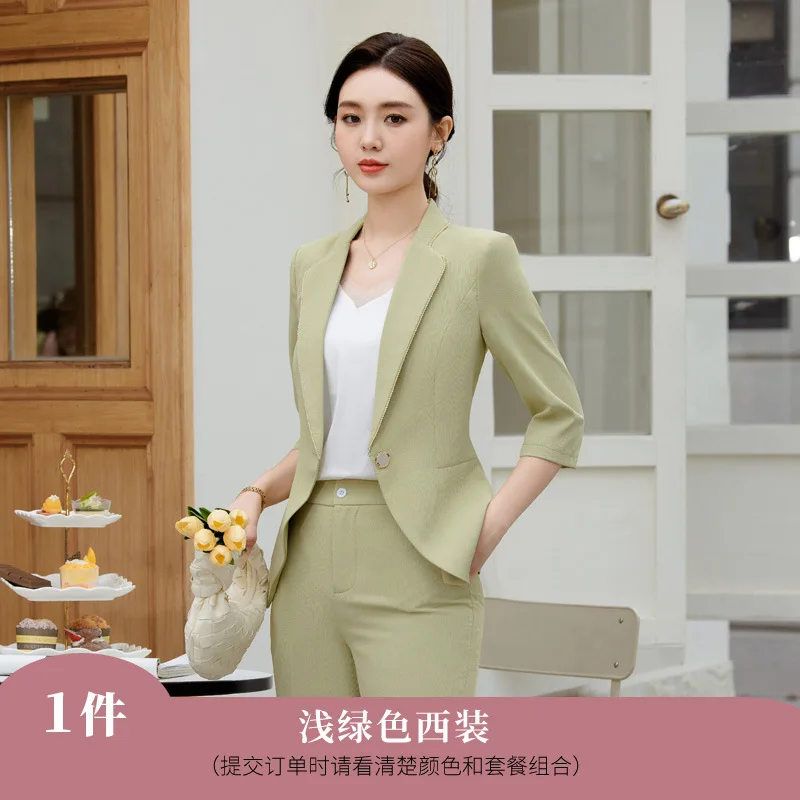 Pink Cotton Women Suits Set 2 Piece Blazer+Pants Female Formal Office Lady Business Work Wear Wedding Coat Prom Dress Jacket