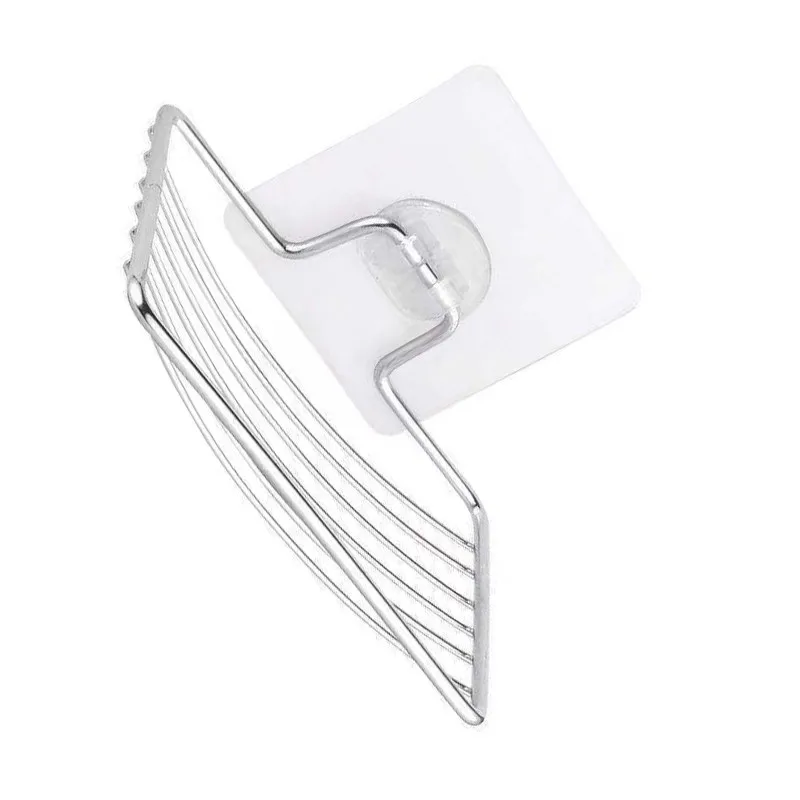 

N84R Настенная полка для хранения в ванной комнате, мыльница из нержавеющей стали без сверления — современный минималистичный стиль