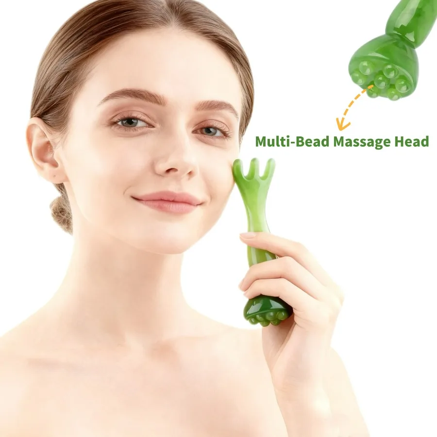 جهاز تدليك الوجه غوا شا القابل لإعادة الاستخدام، أداة محمولة متعددة الاستخدام للوجه والجسم والعين والرقبة وفروة الرأس - ملحق العناية اليومي بالجمال