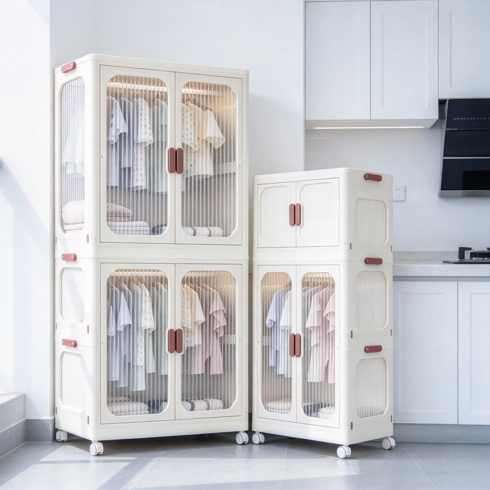 AOLIVIYA Baby Toy Clothes Organize Storage Cabinet Large Capacity Bedroom Locker Kids Children's Folding Wardrobe