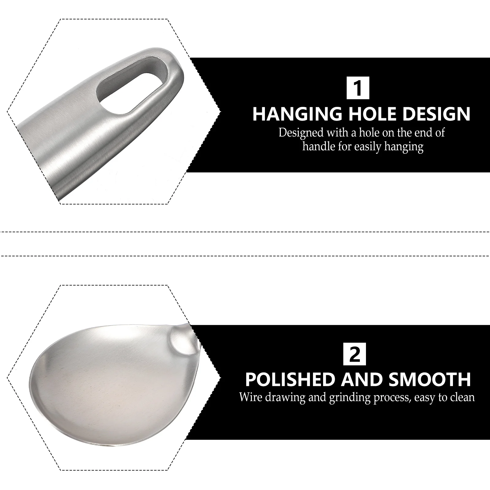 

Stainless Steel Spoon Soup Ladle Kitchen Barware Rust Proof Hot Pot Spoon Practical Cook Serving Utensil Fine Texture