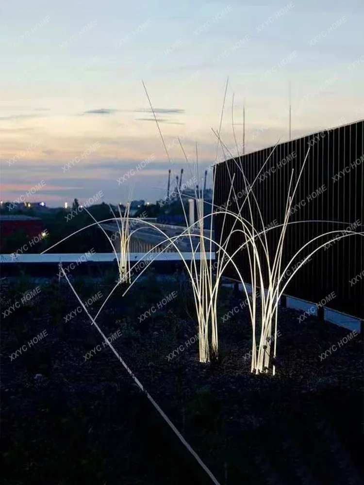 Customized LED Optical Fiber Reed Creative Courtyard Outdoor Park Villa Landscape Decoration Lamp Garden Lighting Lawn Lamp