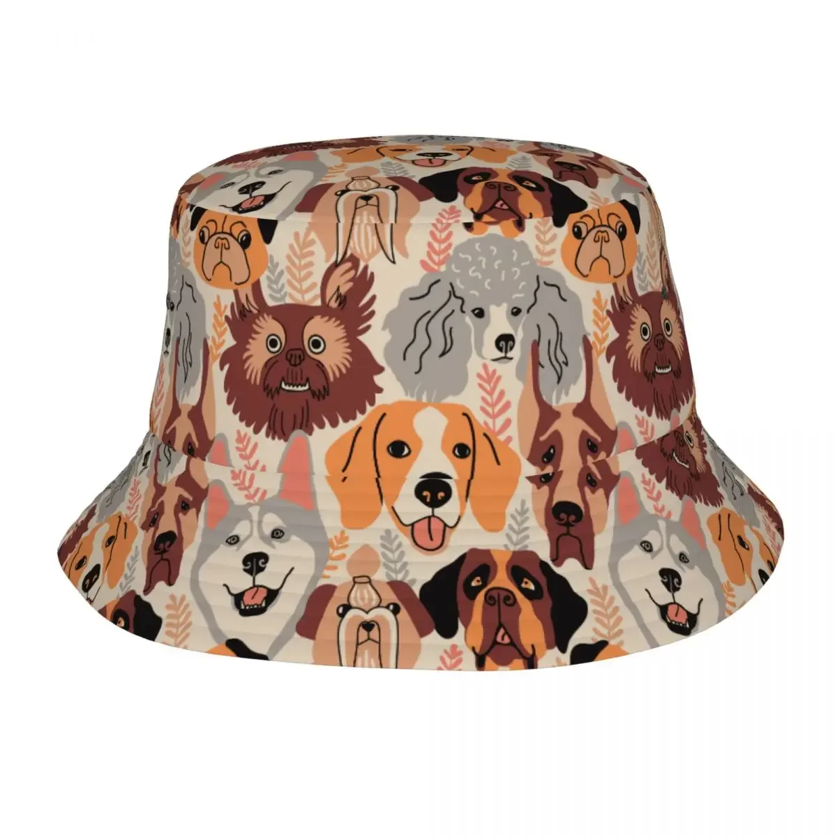 Husky Beagle Mastiff Pug Poodle Shi Tsu Saint Bernard Bucket Hat Vocation Getaway Headwear Stuff  Dog Lover Cap Bob Lightweight