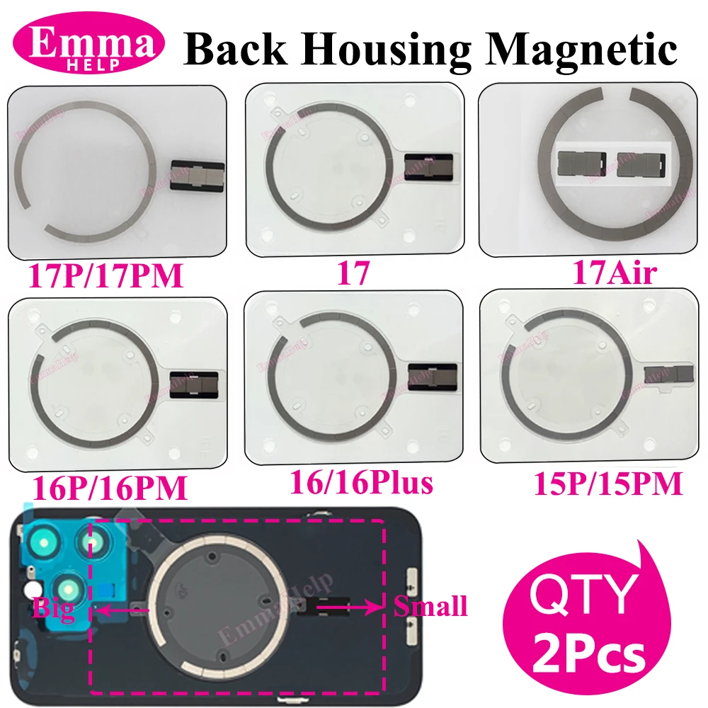2pcs Magsafe Magnetic Metal Ring For iPhone 17 16 Pro Max Pl