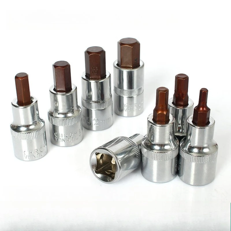 

Press batch screwdriver sleeve 1/2 "Dafei 12.5mm wind cannon S2 head inner hexagon electric wrench tool box 55mmH4-H17