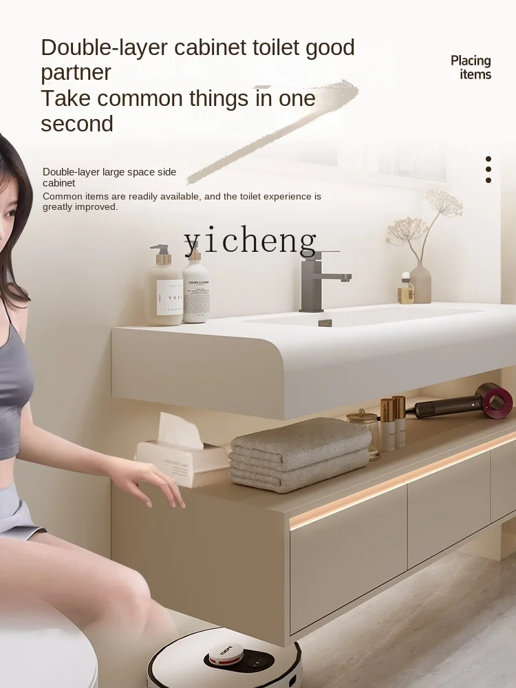 

ZZ Whole Washbin Bathroom Cabinet Simple Bathroom Table Sink Washbasin Cabinet Combination