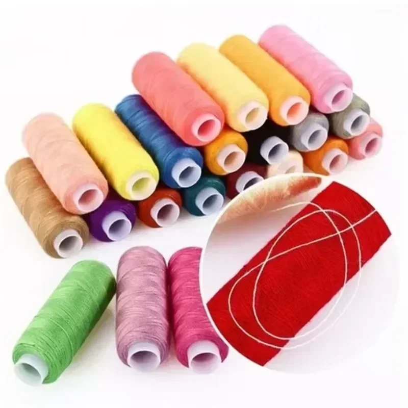 24 Colors Polyester Embroidery Sewing Threads, Machine & Hand Sewing Thread for Craft Patch Steering Wheel Sewing Supplies