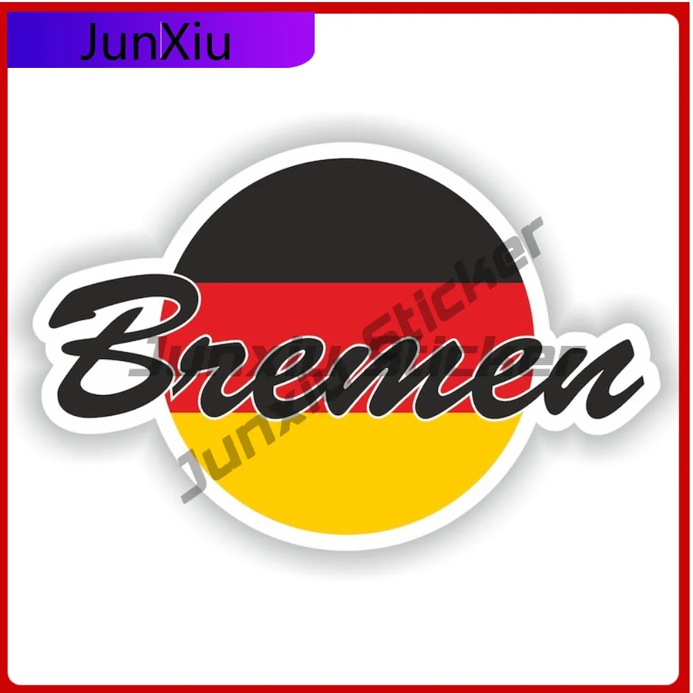 

Bremen Germany City With National Flag Graphic Vinyl Decals Motorcycle Stickers Custom Vehicle Decals Suv Window Motor Car Funny