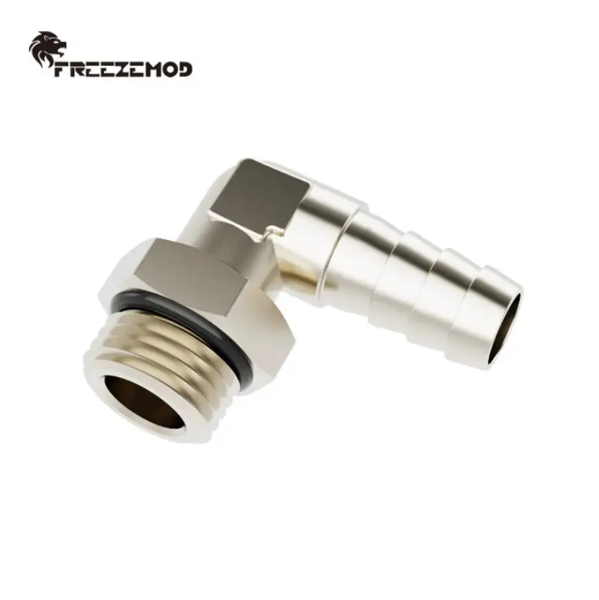 FREEZEMOD Radiator Water Tank Rotate Hose Fitting G1/4 Internal and External Hex Wrench Position Copper Nickel Plating / G14R