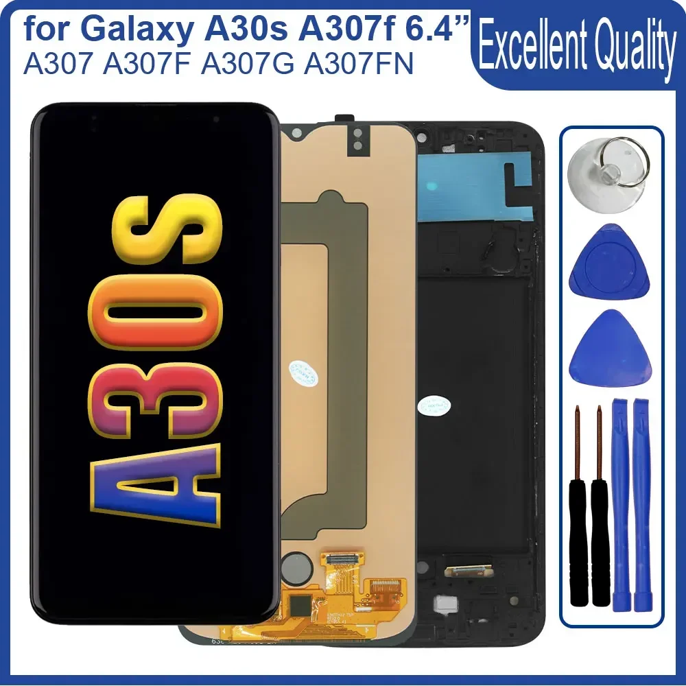 Tested LCD for Samsung Galaxy A30S Screen Display A307F SM-A307F Touch Screen Digitizer Replacement for Samsung A30s LCD Display