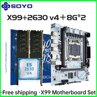 SOYO X99 Motherboard Kit LGA 2011-3 with E5 2630 V4 CPU 16G=2*8G DDR4 REG ECC Memory M.2 NAME Computer components Mainboard
