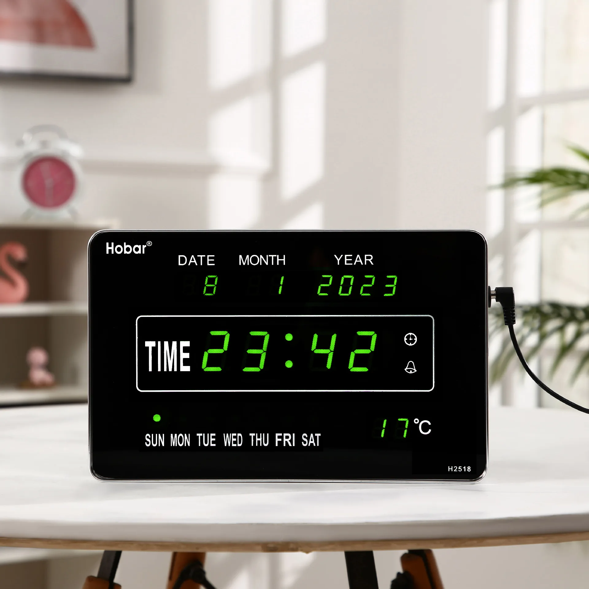 Wholesale New Cross-Border External Power Supply Wall Clock Electronic Digital LED Perpetual Calendar Industrial Components